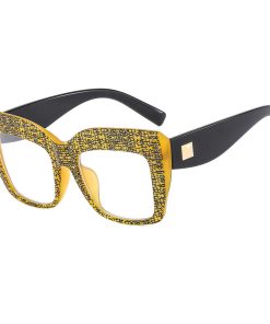 Square Eye Glasses with Transparent Lens