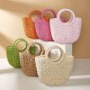 Mini Semi-circle hand woven straw bag