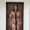 Chic short fitted Ankara dress