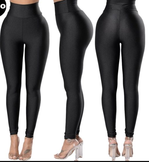 Woman wearing waist clinching leggings