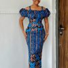 Classy Long Ankara Fitted Dress