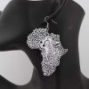 Shiny African Map Earring with Leopard design