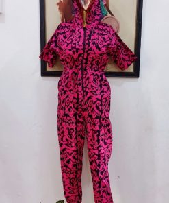 Pink Hooded Jumpsuit