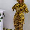 Yellow Hooded Jumpsuit
