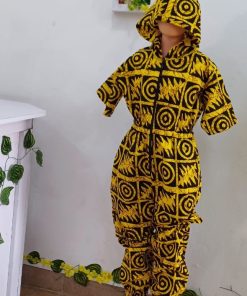Yellow Hooded Jumpsuit