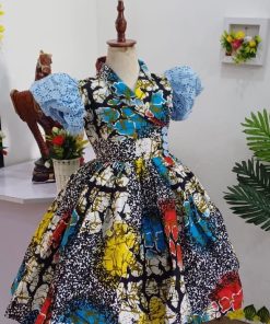 Blue Lace Puff Dress