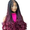 Wine Ombre Braided Wig