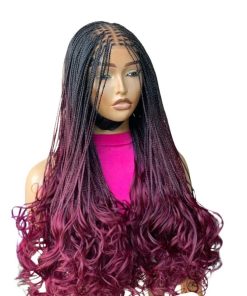 Wine Ombre Braided Wig
