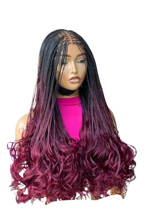 Wine Ombre Braided Wig