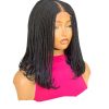 Short Braided Wig With Curled Tips