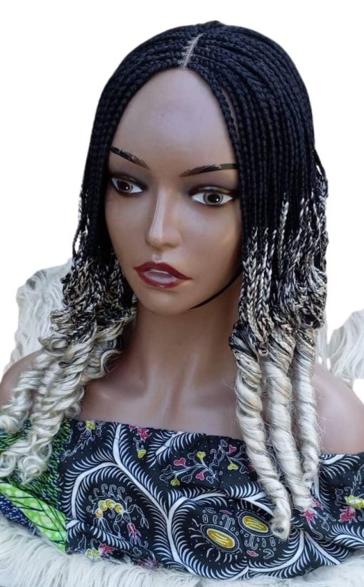 White Ombre Braided Wig