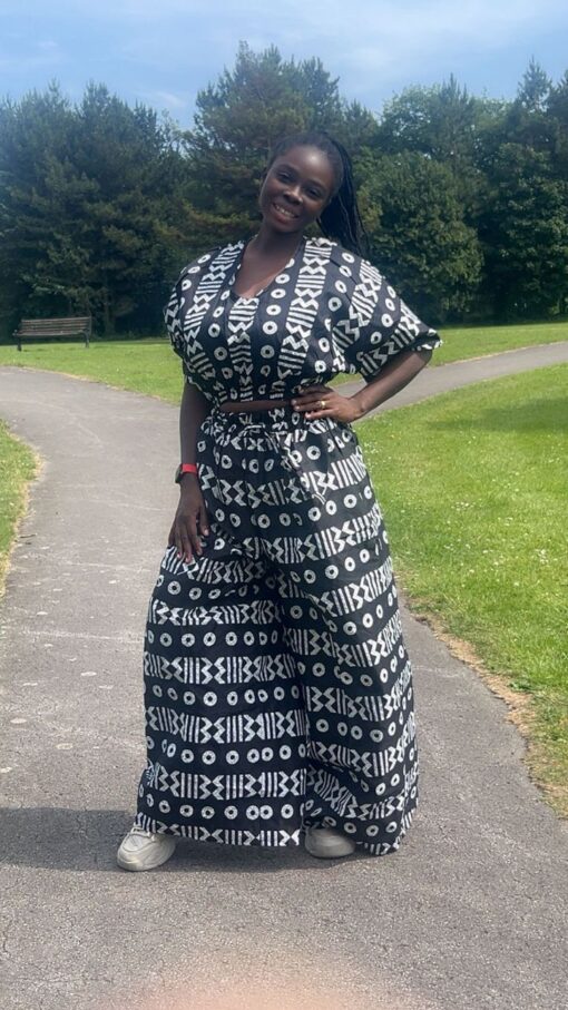 White & Black Palazzo Pant Set
