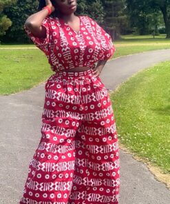 White & Red Palazzo Pant Set